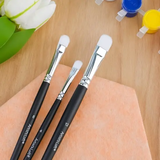 Scrubber White Taklon 3 Piece Mixed Media Brush Set by Artist's Loft&reg; {3}