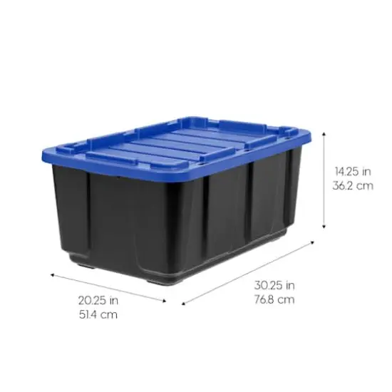 Iris&reg; 27 Gal. Blue Stackable Storage Totes, 4 Ct {4}