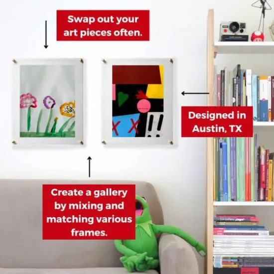 Cool Modern Frames Clear Acrylic Float Frame with Gold Hardware {8}