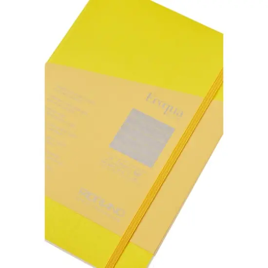 Fabrian® EcoQua Plus A5 Lined Stitch-Bound Notebook Yellow {6}