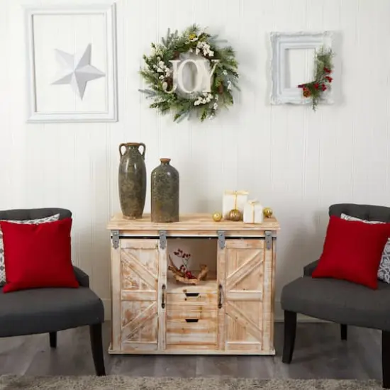 24" Christmas Joy Holiday Wreath {5}