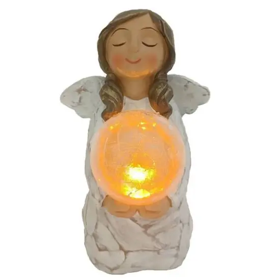 Santa's Workshop 7" Solar Angel with Crackle Ball Decoration {1}