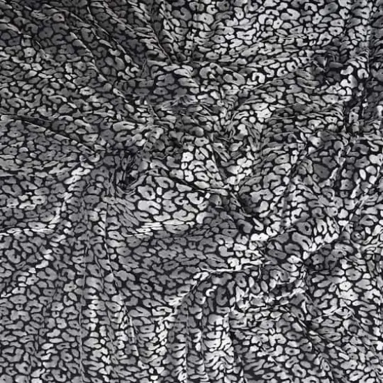 Feldman Black & Gray Cheetah Print Velvet Fabric {5}