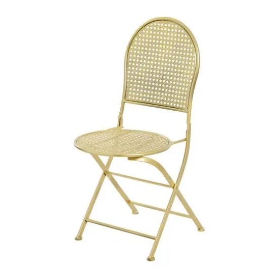 Hello Honey&reg; Metal Cane Outdoor Bistro Patio Set Gold {7}