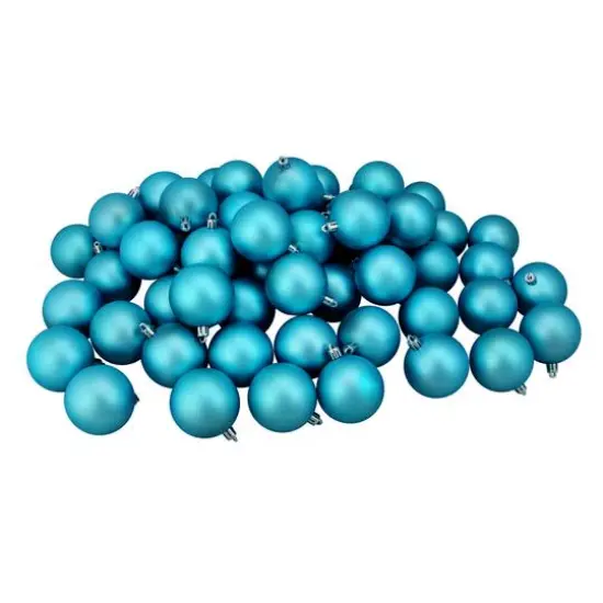 60ct Matte Turquoise Blue Shatterproof Ball Ornaments {3}