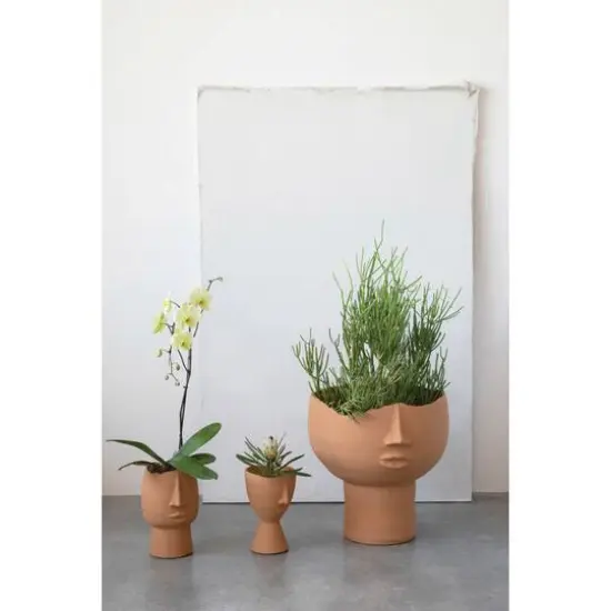 Hello Honey&reg; 12" Terracotta Planter with Face {3}
