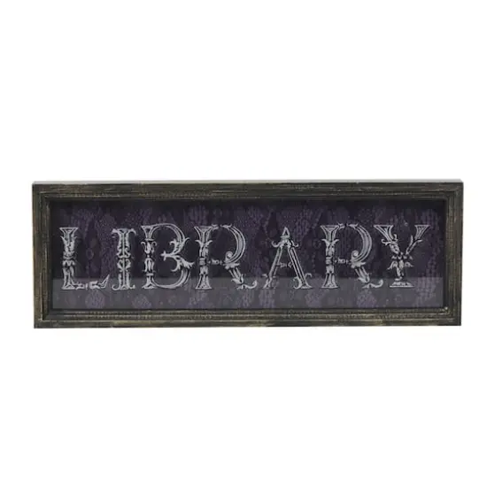 14" Framed Scrollwork & Snakeskin Library Tabletop Sign by Ashland&reg; {1}