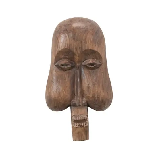 16'' Hand-Carved Albasia Wood Mask Wall D&eacute;cor {1}