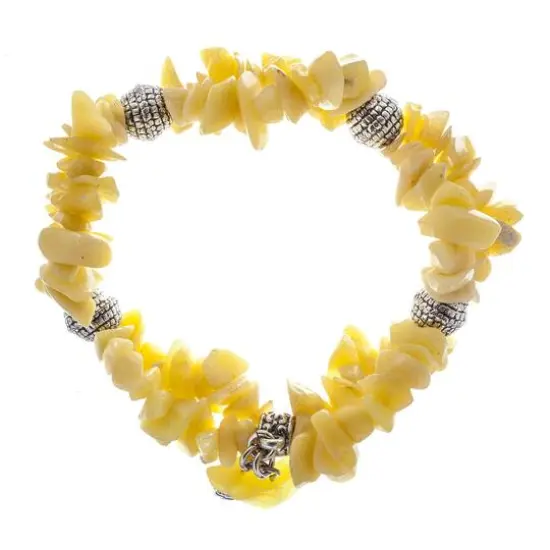 John Bead New Jade Green Natural Stone 2-Strand Bracelet with Butterfly Charm {1}