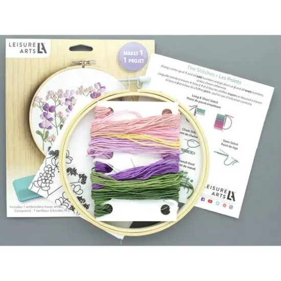 Leisure Arts&reg; 6" Lavender Haze Embroidery Kit {4}