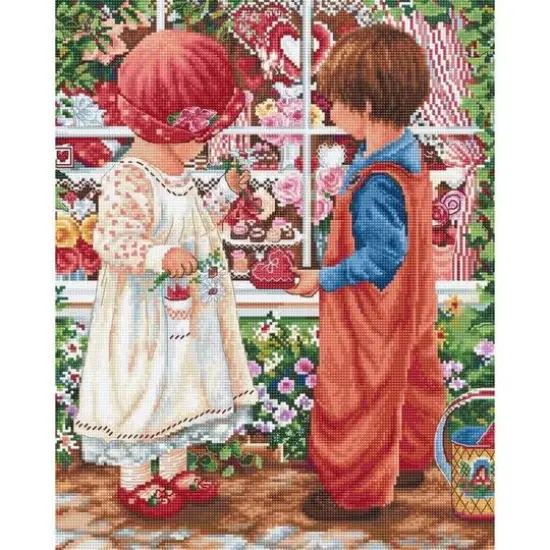 Luca-S Valentines Treasure Counted Cross Stitch Kit Counted Cross Stitch Kit {1}