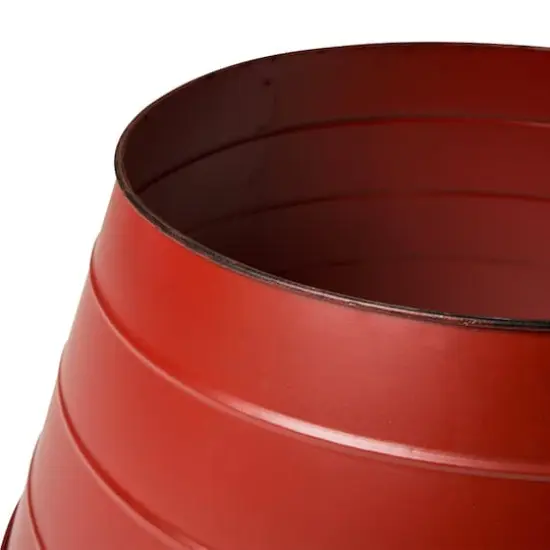 Glitzhome 22" Red Metal Tree Collar {5}