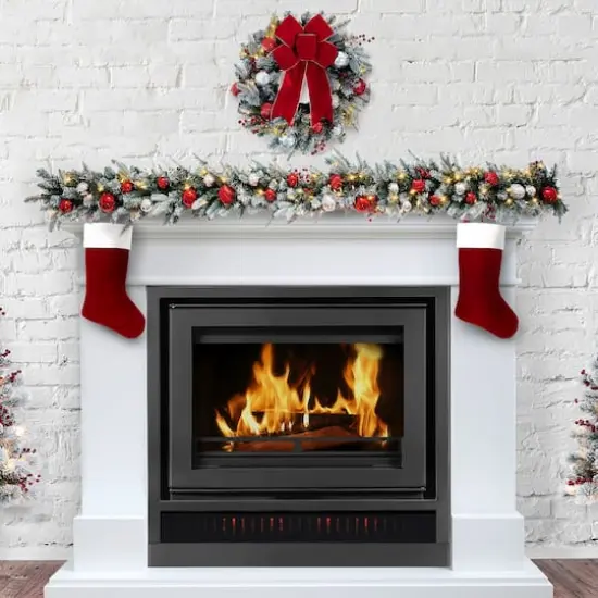 Haute D&eacute;cor 6ft. Pre-Lit LED Snowfall Creek Garland {5}