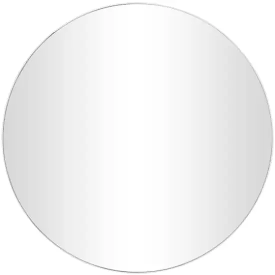 White Wood Thin Framed Wall Mirror 36" x 1" x 36" {1}