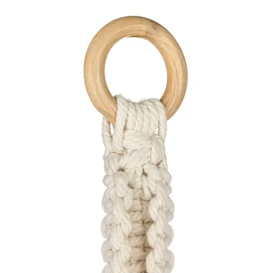 Hello Honey&reg; 5ft. Cotton Macrame Plant Hanger with Wood Base {9}