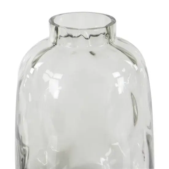 11" Gray Glass Coastal Vase {3}