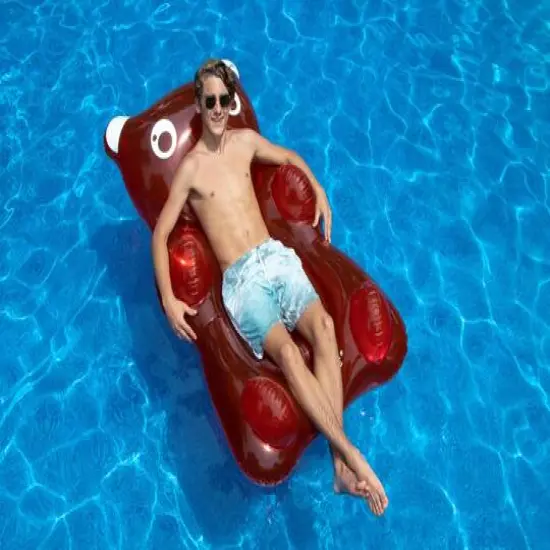 Swimline 60" Inflatable Red Gummy Bear Pool Float {4}