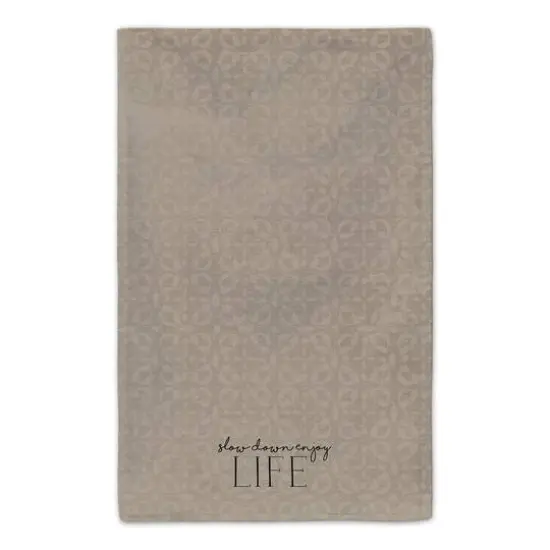 Slow Down Enjoy Life Tea Towel Set Brown {5}