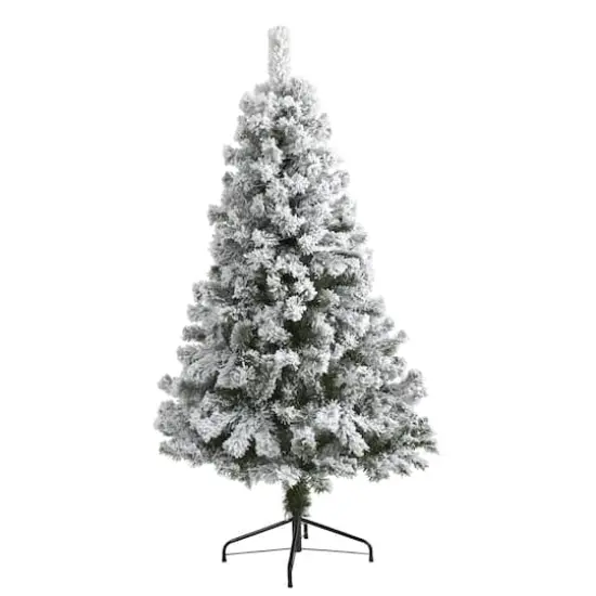 5ft. Unlit Flocked West Virginia Fir Artificial Christmas Tree {1}