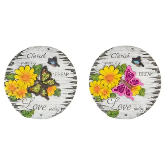 10" "Love Today" Outdoor Floral Garden Stones Set {1}