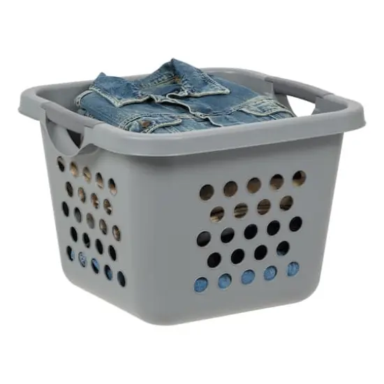 IRIS 30L Gray/Dark Gray Compact Laundry Basket Hamper, 3 Pack {10}