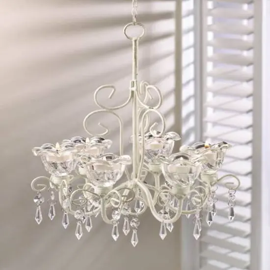 13'' Crystal Blooms Candle Chandelier {5}