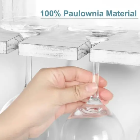 NEX&trade; Wall Mounted Wine Glass Stemware Rack Holder Hanger, 2ct. White {8}