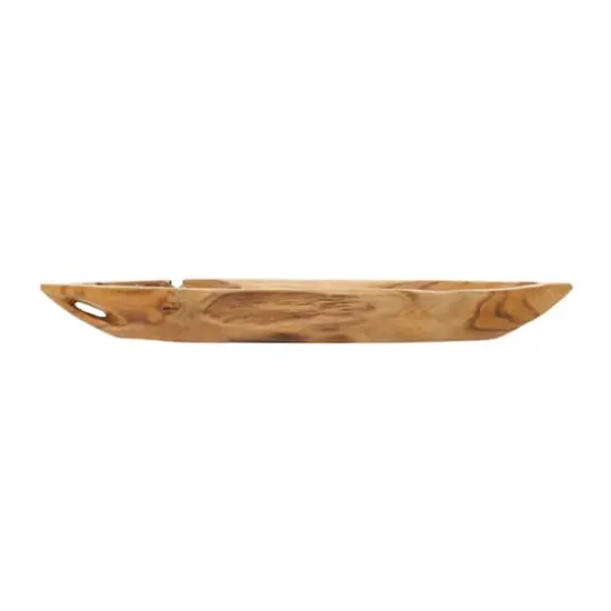 Brown Teak Wood Rustic Tray {6}