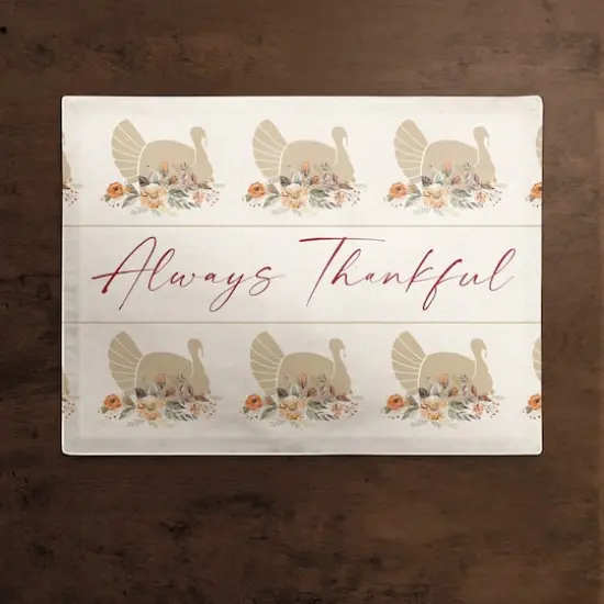 Turkey Always Thankful Poly Twill Placemat {3}