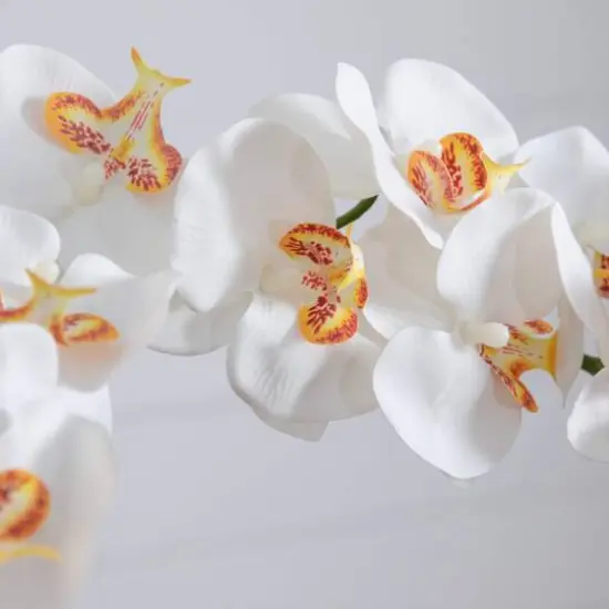 2ft. Artificial Double Orchid Arrangement in Handmade Mexican Talavera Ceramic Planter {8}