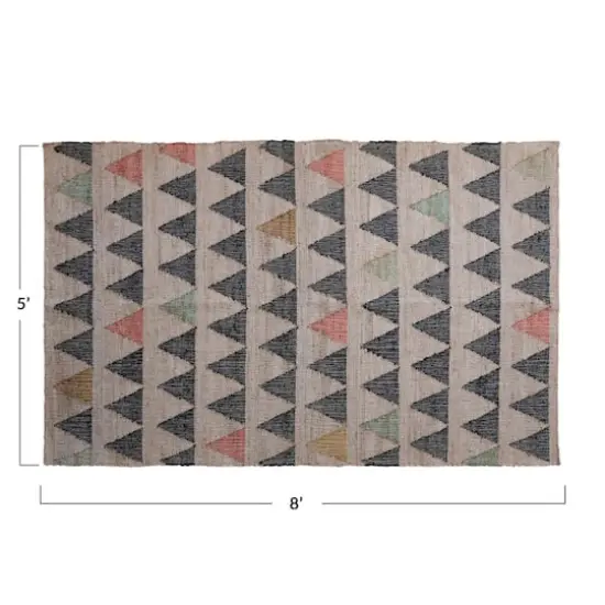 Hello Honey&reg; Multicolor Boho Woven Jute and Cotton Rug with Triangle Pattern, 5ft. x 8ft. {4}