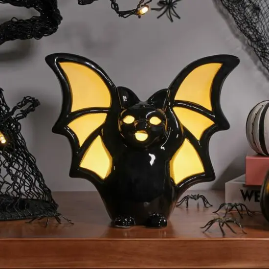 8" Black Bat LED Ceramic Tabletop D&eacute;cor by Ashland&reg; {3}