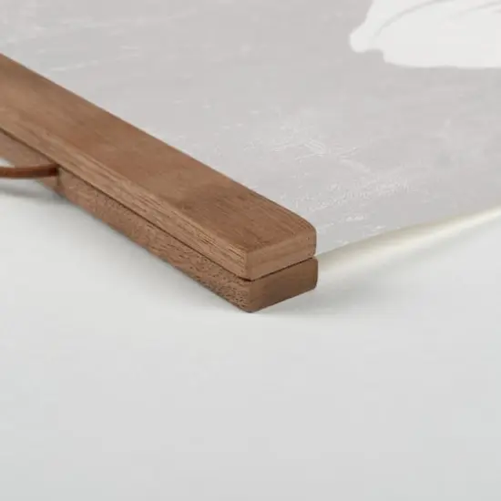 Soft Gray Poppies Teak Hanging Canvas {3}