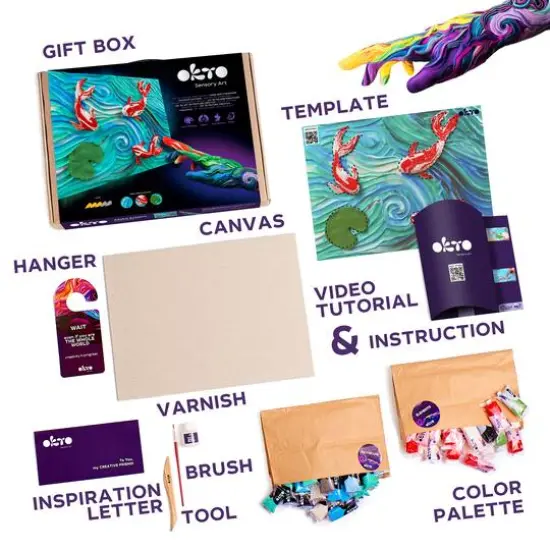 OKTO Sensory Art 3D Clay Koi Fish Painting Kit {3}