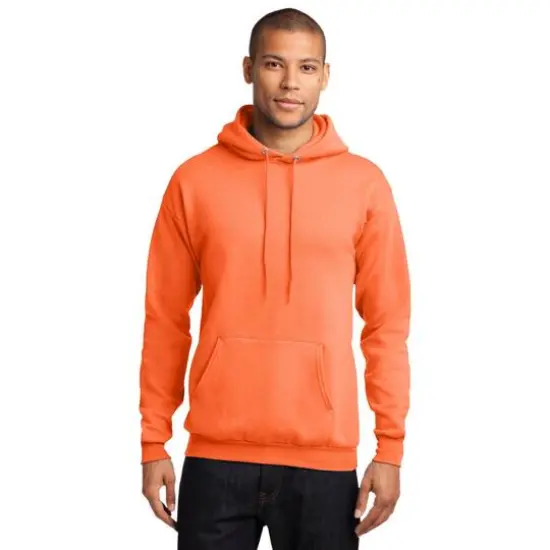 Port & Company® Neon Core Fleece Pullover Hooded Sweatshirt Neon Orange {4}