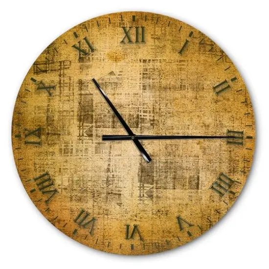 Designart 'Antique Face On Parchment Rustic Wall Clock {1}