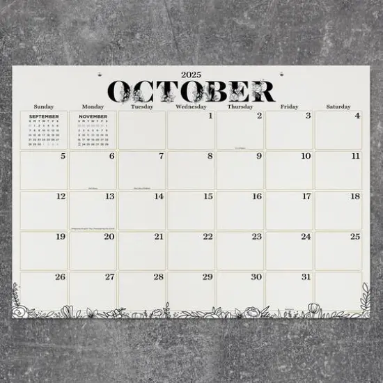 July 2025 - June 2026 Medium Floral Desk Pad Monthly Blotter Calendar {5}