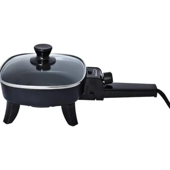 Brentwood 6" Black Nonstick Electric Skillet with Glass Lid {3}