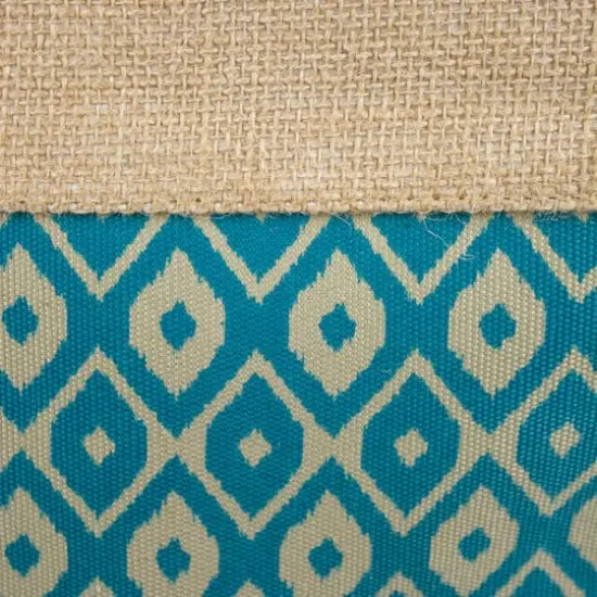 DII&reg; 15" Teal Ikat Rectangle Burlap Bin {3}