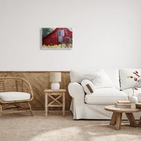 Stupell Industries Red Barn with American Flag Wall Plaque Art {3}