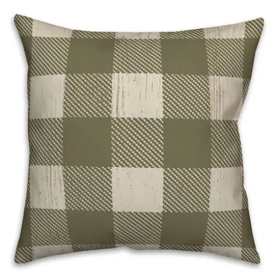 Green Buffalo Check Throw Pillow {3}