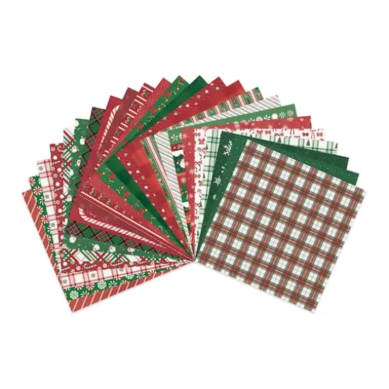 6" x 6" Peppermint Plaid Double-Sided Paper Pad, 24 Sheets by Recollections™ {3}