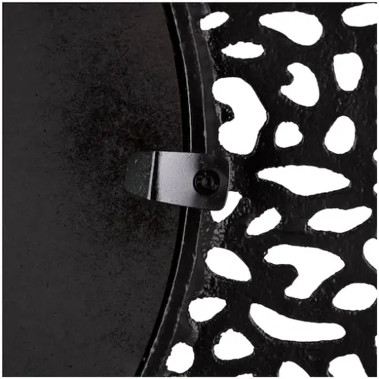 45" Black Abstract Aluminum Wall Mirror with Open Lattice Frame {5}