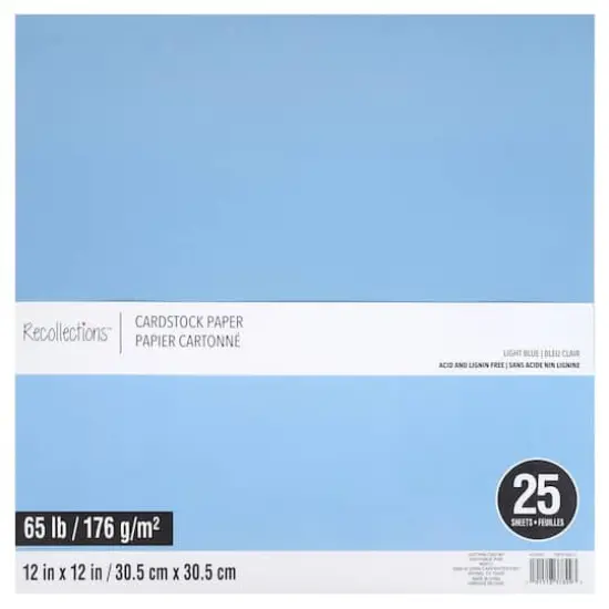 12" x 12" Cardstock Paper by Recollections&trade;, 25 Sheets Light Blue {1}