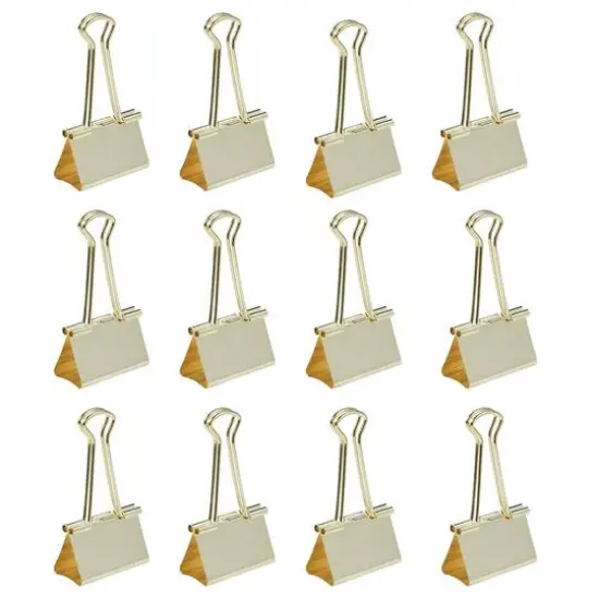 JAM Paper 1.5" Binder Clips, 12ct. Gold {7}