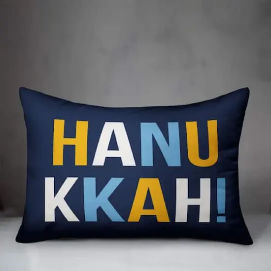 Hanukkah Bold Typography 14x20 Spun Poly Pillow {3}