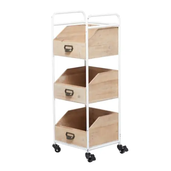 Brown Fir Industrial Storage Cart, 36" x 13" x 12" {1}