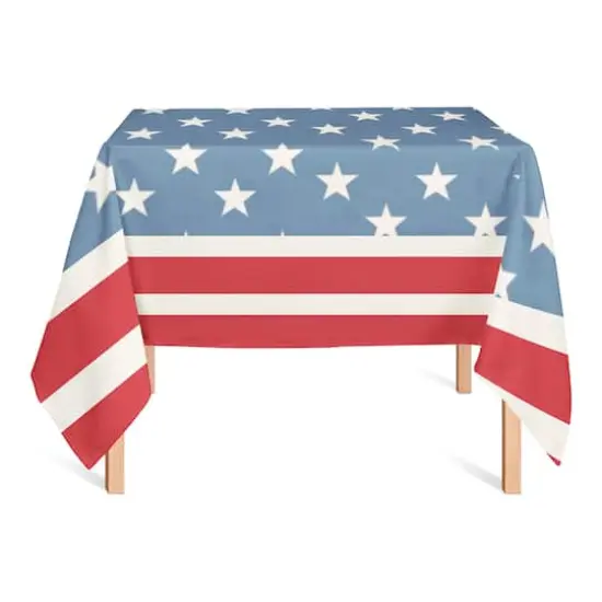Designs Direct Red & Blue Stars & Stripes Tablecloth {3}