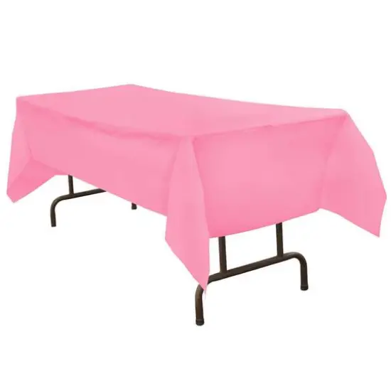 JAM Paper 108" Rectangular Plastic Table Cover Baby Pink {3}