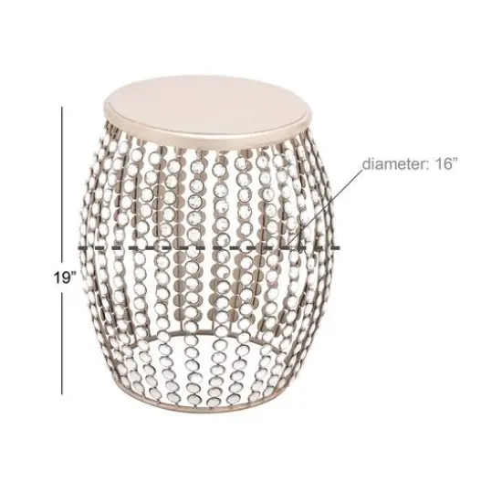 19" Silver Iron & Glam Accent Table {6}